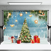 Lofaris Schneeflocke Kiefer Bokeh Weihnachten Baum Szene Hintergrund